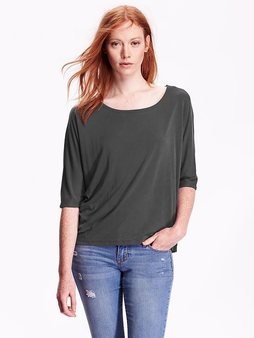Old Navy Womens Cocoon Hi Lo Tee Size L - Black Cat