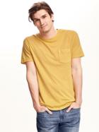 Old Navy Garment Dyed Pocket Tee For Men - Yellow