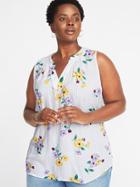 Old Navy Womens Relaxed Plus-size Sleeveless Tie-neck Top White Floral Size 3x