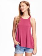 Old Navy Sandwashed High Neck Racerback Tank For Women - Pink Tangiers