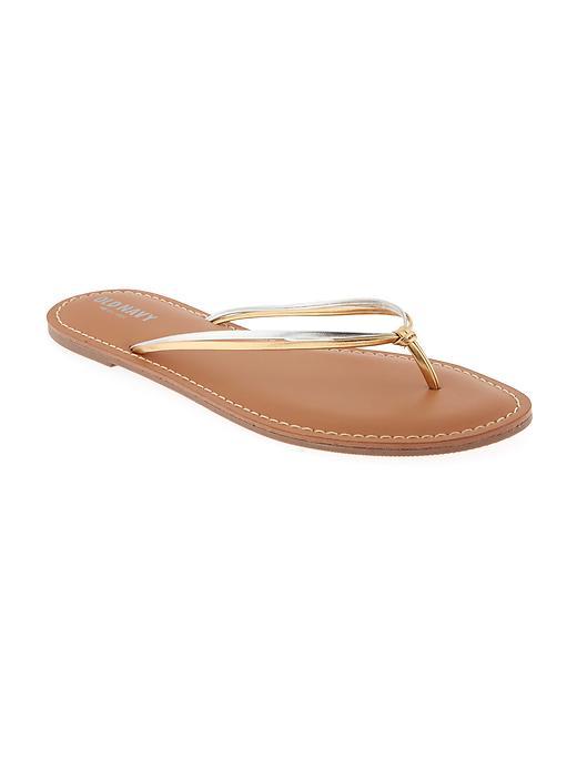 Old Navy Two Tone Flip Flops For Women - Metallic Gold