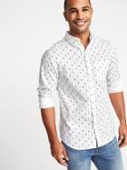 Old Navy Mens Regular-fit Built-in Flex Classic Shirt For Men Cactus Print Size Xs