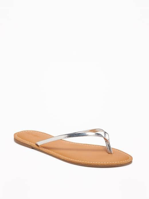 Old Navy Capri Sandals For Women - Silver Metallic