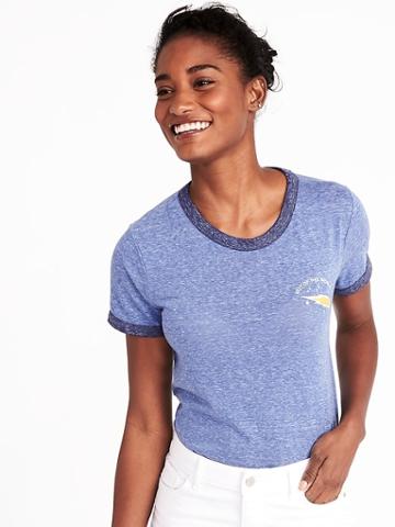 Old Navy Womens Tuck-in Slim-fit Graphic Tee For Women Out Of This World Size S