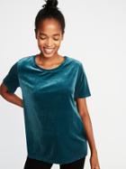 Old Navy Womens Relaxed Velvet Tee For Women Galactic Size L