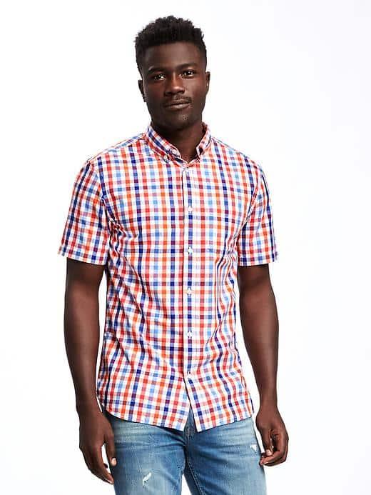 Old Navy Slim Fit Plaid Shirt For Men - Blue Stripe