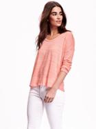 Old Navy Lightweight Sweater Knit Tee - Electric Cantaloupe