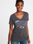Old Navy Womens Nfl Team Graphic V-neck Tee For Women Baltimore Ravens Size Xs