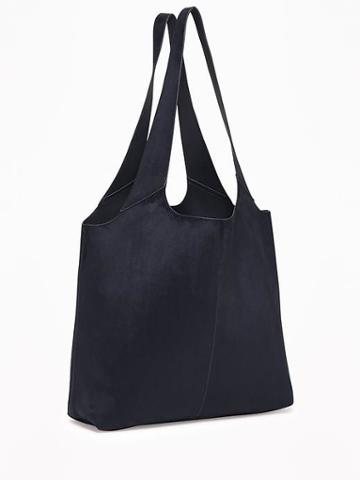 Old Navy Sueded Tote & Wristlet For Women - Navy Blue