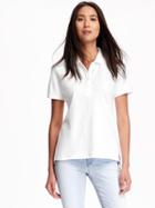 Old Navy Pique Polo For Women - Bright White
