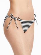 Old Navy Womens String Bikini Bottoms Size L - Ebony Stripe
