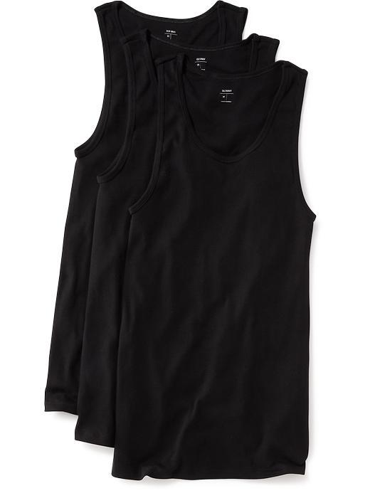 Old Navy Rib Knit Tank 3 Pack For Men - Black