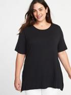 Old Navy Womens Jersey Elbow-sleeve Plus-size Luxe Tunic Black Size 1x