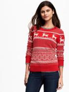 Old Navy Reindeer Graphic Sweater For Women - Red Reindeer