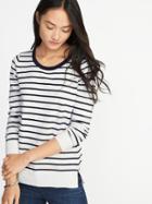 Old Navy Womens Crew-neck Sweater For Women Blue/white Stripe Size S