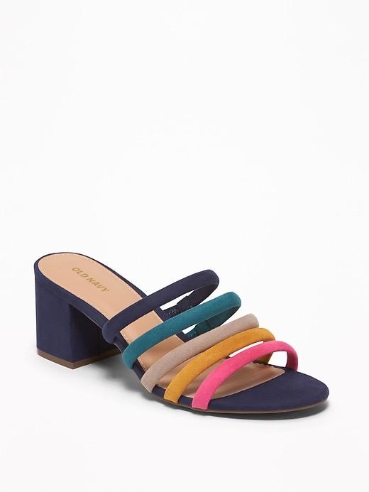 Strappy Sueded Block-heel Mules For Women