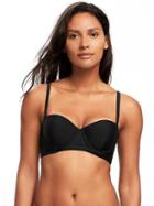 Old Navy Womens Underwire Long-line Balconette Bikini Top For Women Ebony Size L