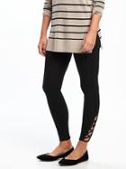Old Navy Jersey Cut Out Ankle Leggings For Women - Black