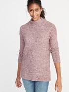 Old Navy Womens Textured-stitch Turtleneck Sweater For Women Red Marl Size Xxl