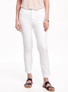 Old Navy Pixie Chino Stay White Mid Rise Pants For Women - White