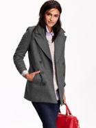 Old Navy Womens Long Classic Pea Coat Size L - Charcoal Heather