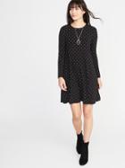 Old Navy Womens Jersey Swing Dress For Women Black/white Dots Size Xs