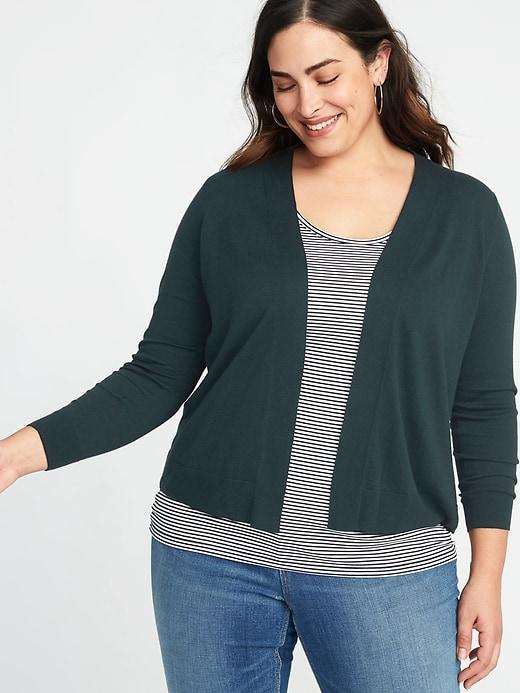 Old Navy Womens Short Open-front Plus-size Sweater Dark Foliage Size 1x