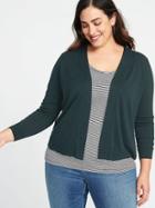 Old Navy Womens Short Open-front Plus-size Sweater Dark Foliage Size 1x