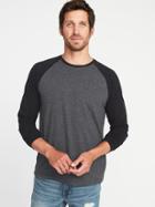 Old Navy Mens Soft-washed Color-block Raglan Tee For Men Black Size Xs