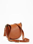 Old Navy Faux Leather Saddle Purse For Women - Cognac Brown