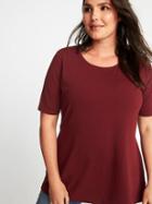 Old Navy Womens Semi-fitted Plus-size Crew-neck Tunic Maroon Jive Size 4x