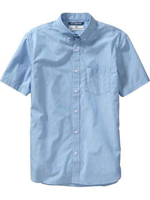Mens Classic Slim Fit Shirts Size Xxl Big - Blue