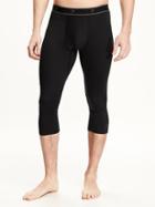 Old Navy Go Dry Mesh Trim Base Layer 3/4 Tights For Men - Black
