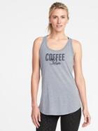 Old Navy Go Dry Graphic Racerback Tank For Women - Light Gray Heather