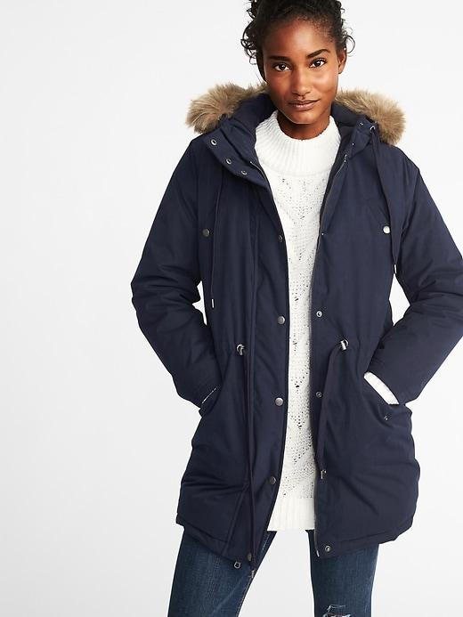Old Navy Womens Hooded Utility Parka For Women In The Navy Size M