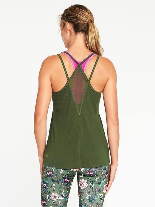 Old Navy Go Dry Ultra Light Mesh Trim Tank For Women - I Saw The Pine