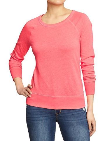 Old Navy Old Navy Womens Lightweight Terry Sweatshirts - North Beach Neon