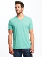Old Navy Mens Soft-washed Slub-knit V-neck Tee For Men Soothing Sea Size S