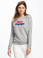 Old Navy Relaxed French Terry Sweatshirt For Women - Medium Heather Gray