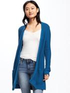 Old Navy Long Textured Open Front Cardi For Women - Estuary
