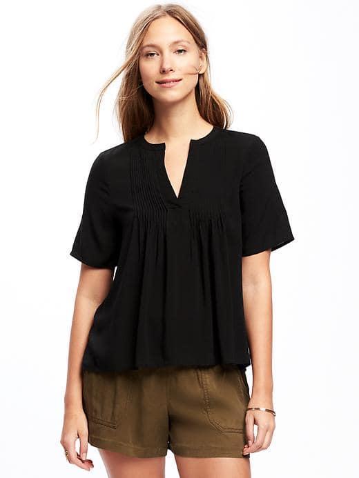 Old Navy Pintuck Swing Top For Women - Blackjack