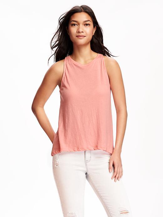 Old Navy Relaxed High Neck Tank For Women - Pink Sherbert