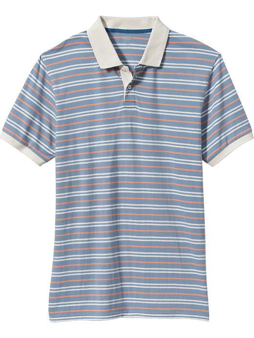 Old Navy Mens Striped Jersey Polos Size Xxl Big - Blue Stripe