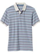 Old Navy Mens Striped Jersey Polos Size Xxl Big - Blue Stripe