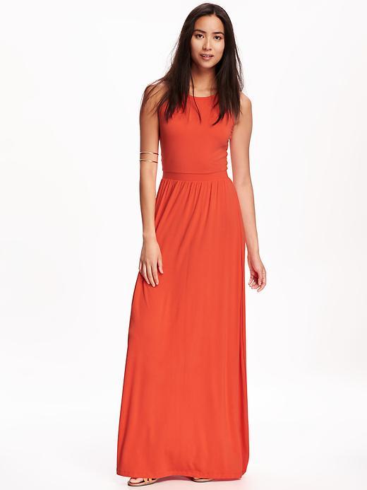 Old Navy Sleeveless Jersey Maxi Dress For Women - Orange You Cute