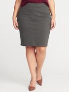 Old Navy Womens Smooth & Slim Plus-size Ponte-knit Pencil Skirt Dark Heathered Gray Size 2x