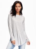 Old Navy Relaxed Tulip Tunic Tee For Women - Bc02 Light Hthr Grey