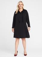 Old Navy Satin Tie Neck Plus - Black