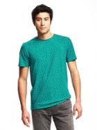 Old Navy Patterned Crew Neck Tee For Men - I Feel Teal Dot