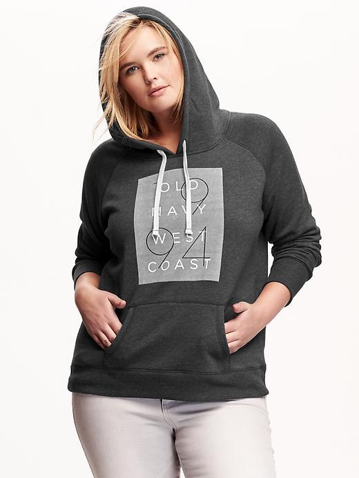 Old Navy Logo Fleece Pullover Hoodie Size 1x Plus - Charcoal